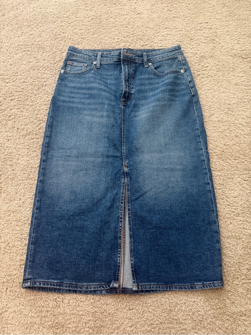 GAP Blue Denim Midi Skirt